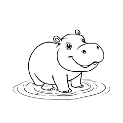 hippopotamus coloring book