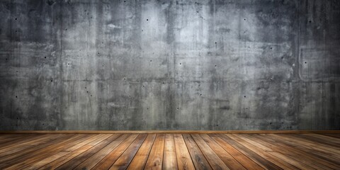 Simple Minimalist Interior Design Featuring a Concrete Wall and Wooden Floor