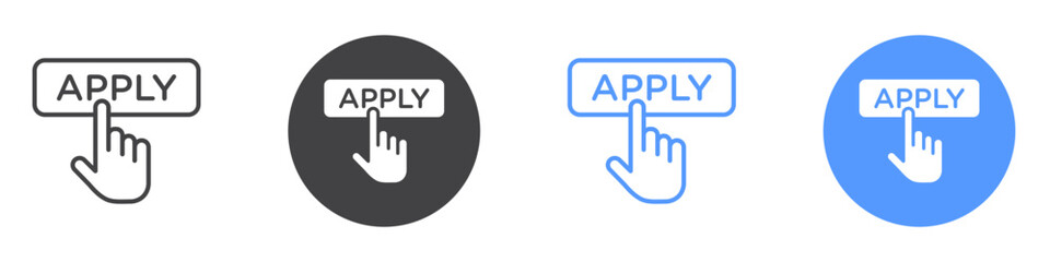 Obraz premium Apply icon Flat art in black and white isolated