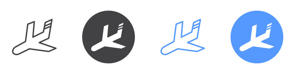 Fototapeta premium Arrival icon Flat art in black and white isolated