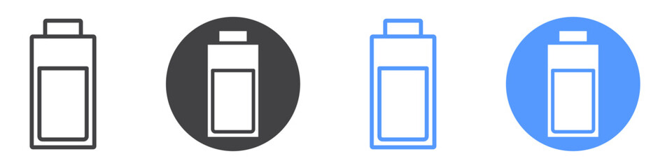 Battery icon Flat art in black and white isolated