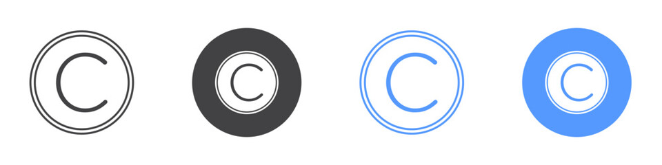 Copyright icon Flat art in black and white isolated