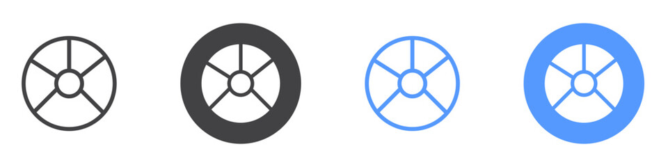 Obraz premium Donut chart icon Flat art in black and white isolated