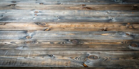 Fototapeta premium A rustic wooden plank background with natural grain patterns and knots, perfect for showcasing your products or adding a touch of nature to your designs.