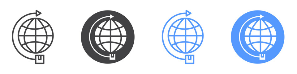 Export icon Flat art in black and white isolated