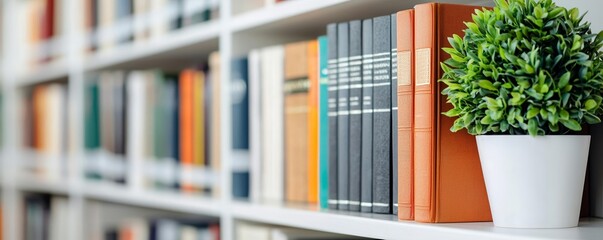 Law firm's private library, meticulously organized books and legal documents, epitome of legal academia
