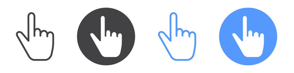 Obraz premium Finger icon Flat art in black and white isolated