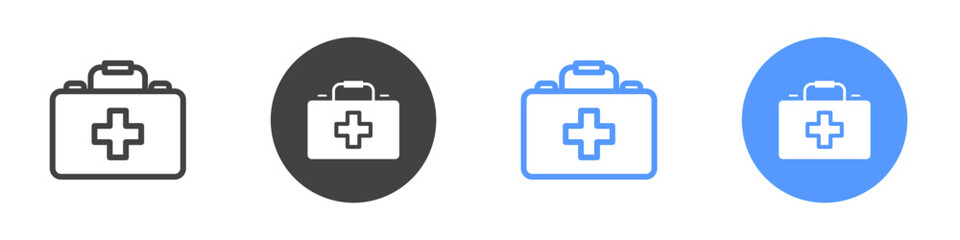 Obraz premium First aid icon Flat art in black and white isolated