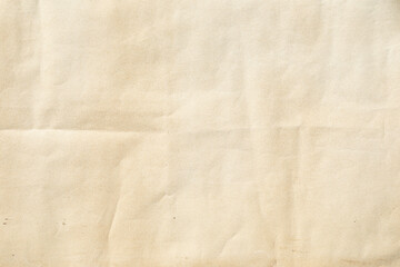 Crumpled Old yellow paper with folded crease