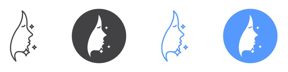 Glowing skin icon Flat art in black and white isolated