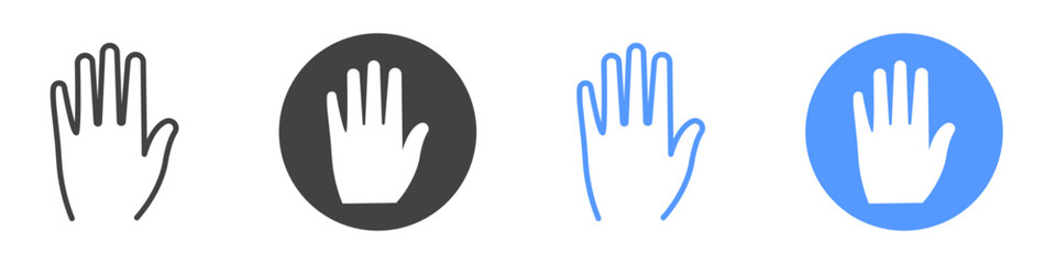 Obraz premium Hand icon Flat art in black and white isolated