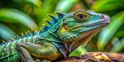 Fototapeta premium Captivating Philippine Sailfin Lizard for Sale - Exotic Pet Reptile with Unique Features and Colors