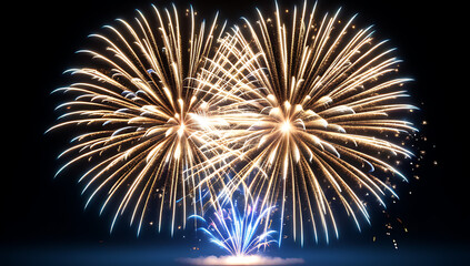 Naklejka premium sparkling firework illuminating night celebration