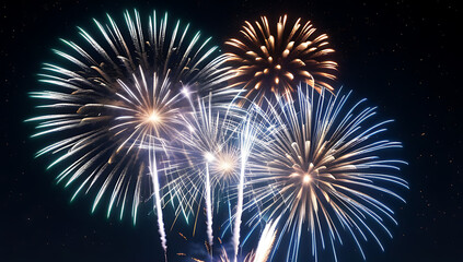 sparkling fireworks lighting night sky celebrations