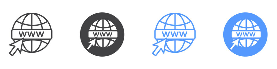 Internet icon Flat art in black and white isolated