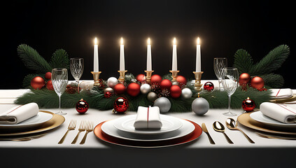 stylish christmas decorations arranged festive table