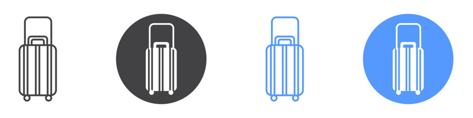 Luggage icon Flat art in black and white isolated