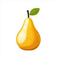 Isolated Pear Silhouette on White Background, flat design illustration