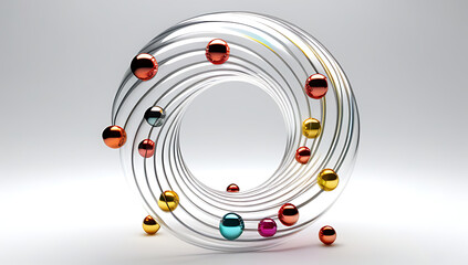 transparent spiral colorful spheres adding festive charm