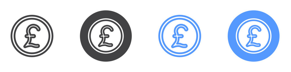 Obraz premium Pound icon Flat art in black and white isolated