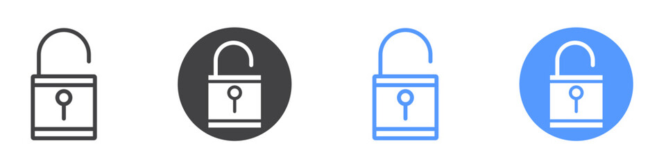 Unblocked icon Flat art in black and white isolated