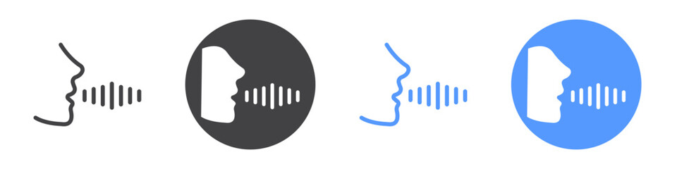 Voice icon Flat art in black and white isolated