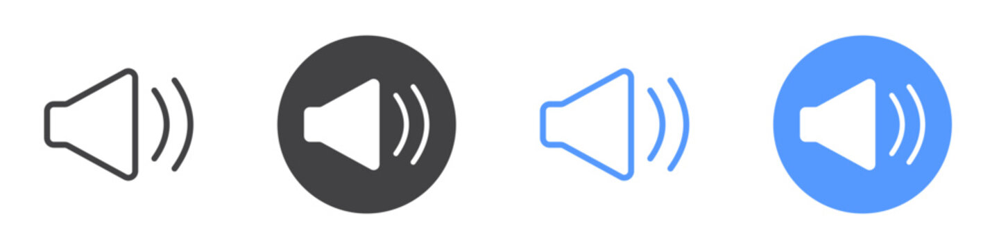 Volume icon Flat art in black and white isolated