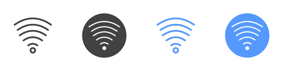 Wifi Signal icon Flat art in black and white isolated