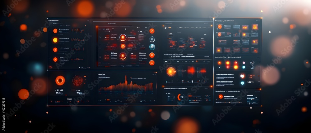 Poster a breathtaking futuristic dashboard merging advanced computer systems and generative capabilities to