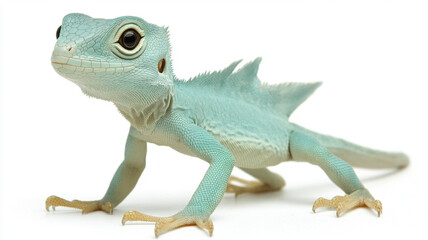 Fototapeta premium delicate glass lizard with vibrant blue hue and intricate details