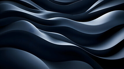 Obraz premium Abstract Dark Blue Wavy 3D Background Illustration