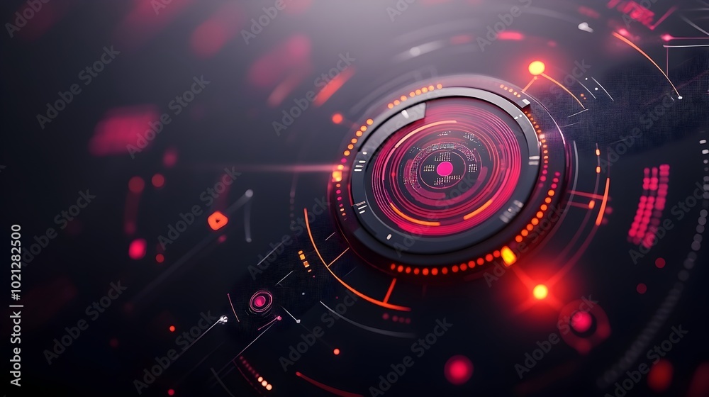 Poster innovative digital data graphics with abstract geometric patterns holographic user interface element