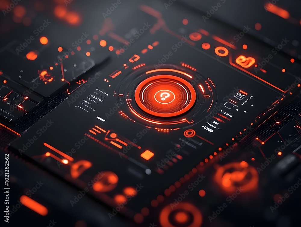 Poster cutting edge data graphics and abstract digital hud components showcasing a sophisticated cyberpunk 