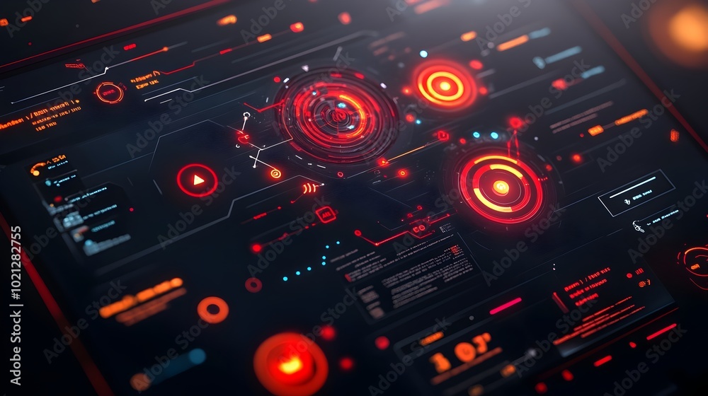 Poster sleek and immersive futuristic digital data presentation with a streamlined minimalist user interfac