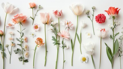 Beautiful Floral Arrangement with Pink and White Flowers on White Background