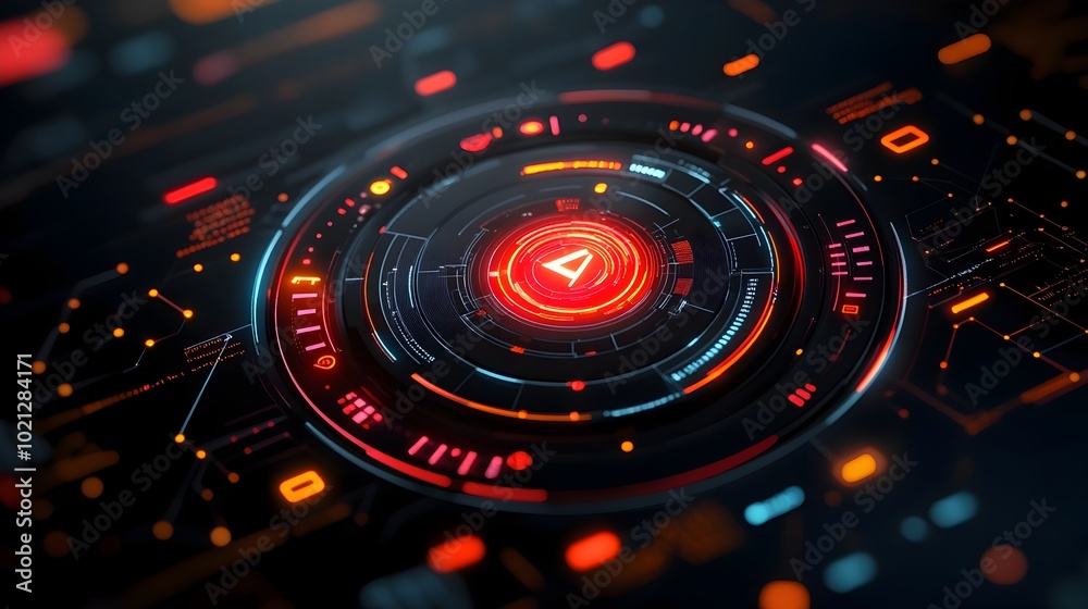 Poster innovative digital data visualization with a dynamic futuristic user interface and engaging hudgui e