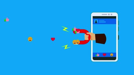 Increase followers with successful marketing strategies, loop background animation