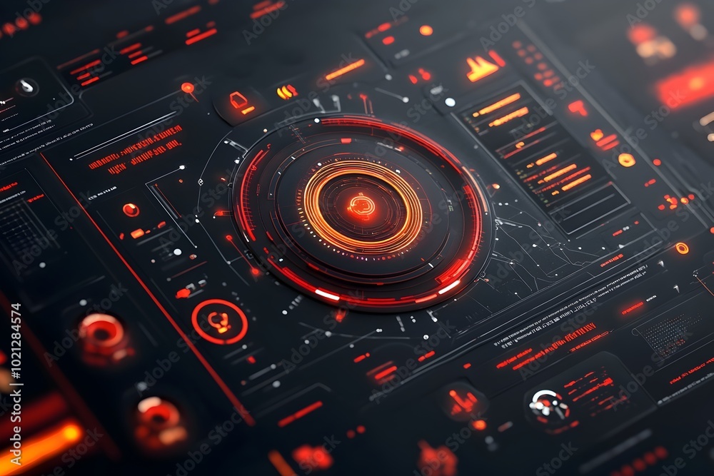 Poster captivating futuristic data visualization showcasing cutting edge holographic hud components and sea