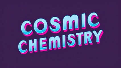 Obraz premium Cosmic Chemistry Text Design on Purple Background