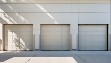 Industrial Building with Three Garage Doors.
