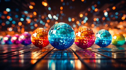 Fototapeta premium Disco ball. Night party background