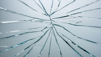 Obraz premium Closeup of Cracked Ice Fragmentation Pattern