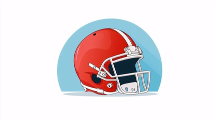 Fototapeta premium A flat design illustration capturing the moment of a touchdown in American football, featuring a football and helmet