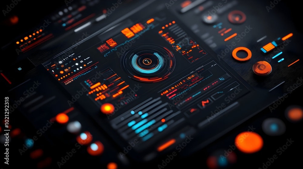 Poster captivating digital data display with futuristic user interface sleek holographic projections and lu