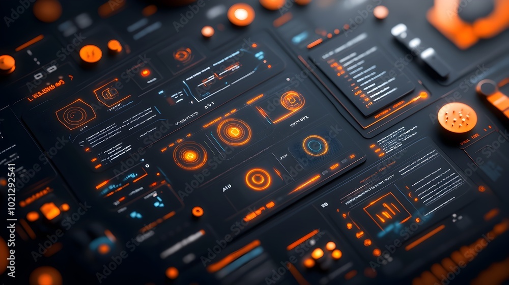Poster innovative holographic user interface with dynamic and glowing digital data display elements sleek a