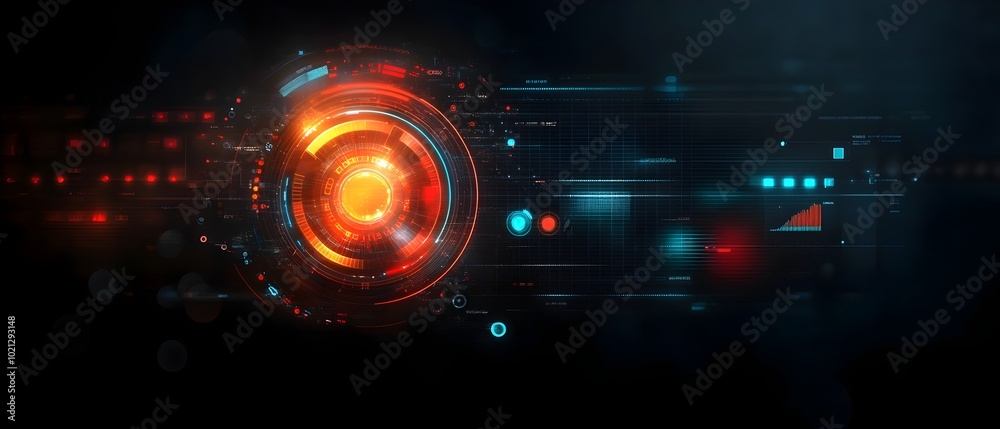 Poster sleek and futuristic digital data interface with immersive heads up display for seamless gui in mode