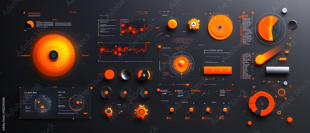 Poster sleek and visually striking futuristic digital data presentation with seamless hud and minimalist us