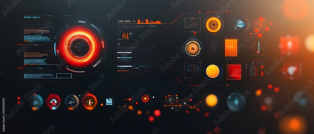 Poster futuristic digital data presentation with sleek and minimalist user interface design seamless hud an