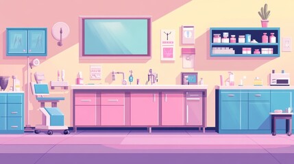 Modern Sterile Operating Room with Medical Equipment