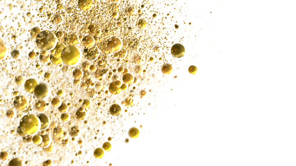 Euphoric Eruption: Magnificent 3D Illustration Showcasing Bursting gold Confetti